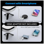 1080P Mini Projector,Keystone Correction,Up to Support 240'' Screen,With Stand