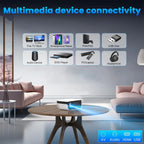 1080P Mini Projector,Keystone Correction,Up to Support 240'' Screen,With Stand