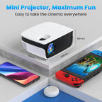1080P Mini Projector,Keystone Correction,Up to Support 240'' Screen,With Stand