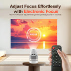 HY300 Ultra 4K Portable Projector 300ANSI Android 11 BT5.4 Outdoor Movie Projector with Electronic Focus & Speaker