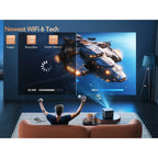 Smart Auto Focus 4K Projector,  Home Movie Projector with Android OS, Native 1080P 5G Wifi 6 Bluetooth Projector, with Netflix 8000+ Apps